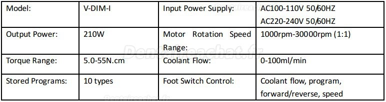 Victory® Elite V-DIM-I Moteur implantologie sans lumiere